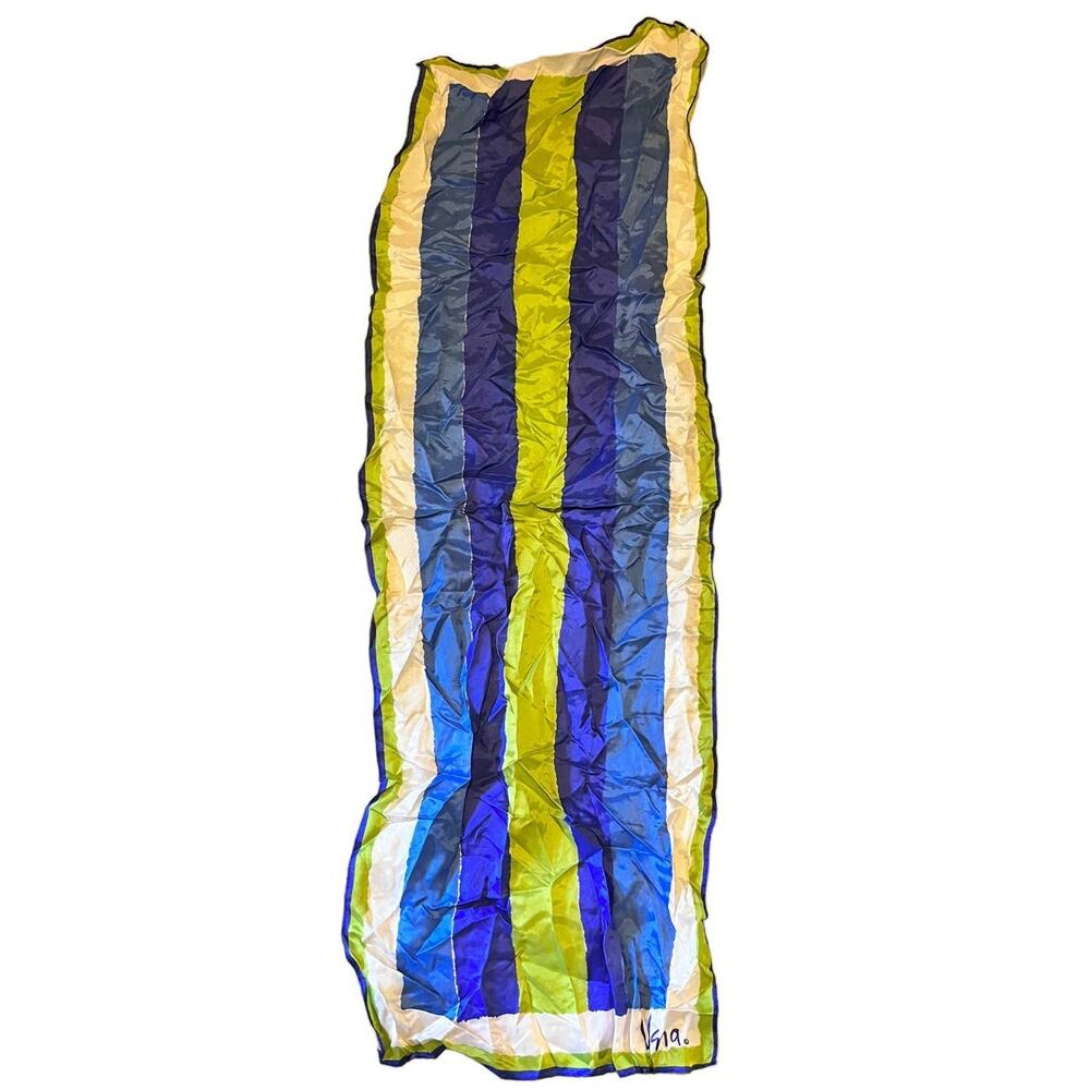 Vintage VERA Neumann Scarf ~ Ladybug ~ Purple & Green ~ 14.5" x 44"